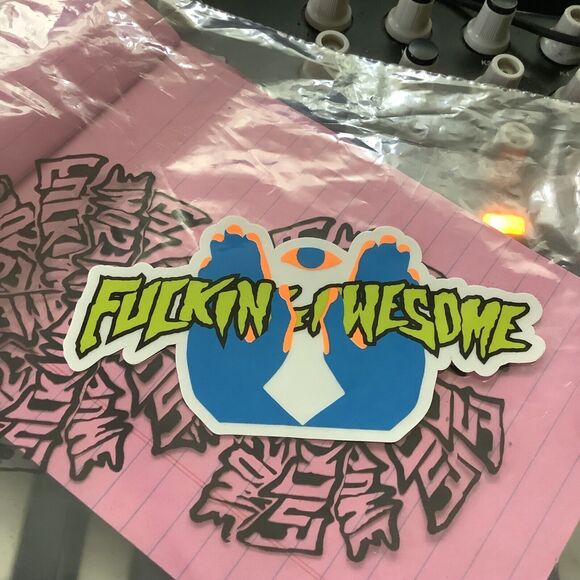 FA F*cking Awesome Hockey Skateboards Hands Eye Original Skateboarding STICKER - Picture 1 of 1